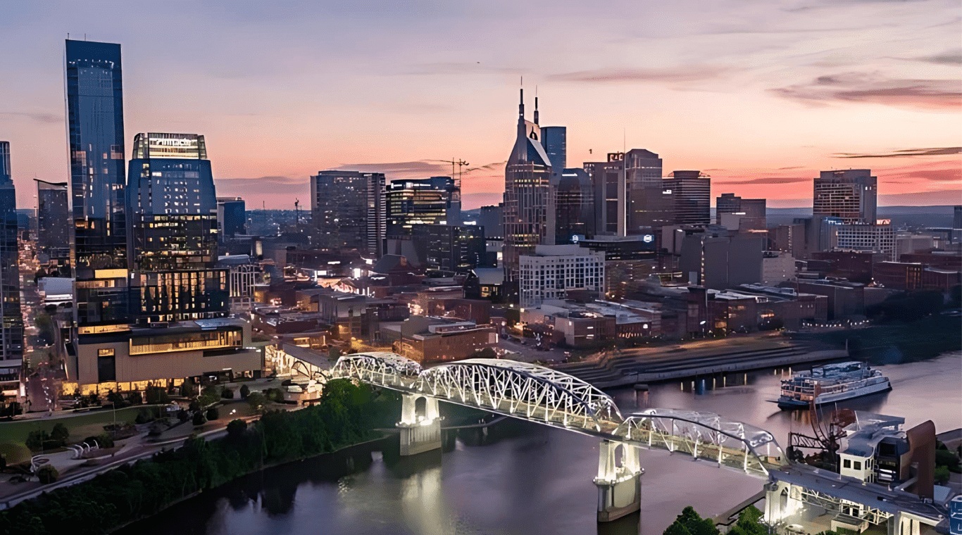 picture of Nashville skyline with Cumberland river picture of Nashville skyline with Cumberland river