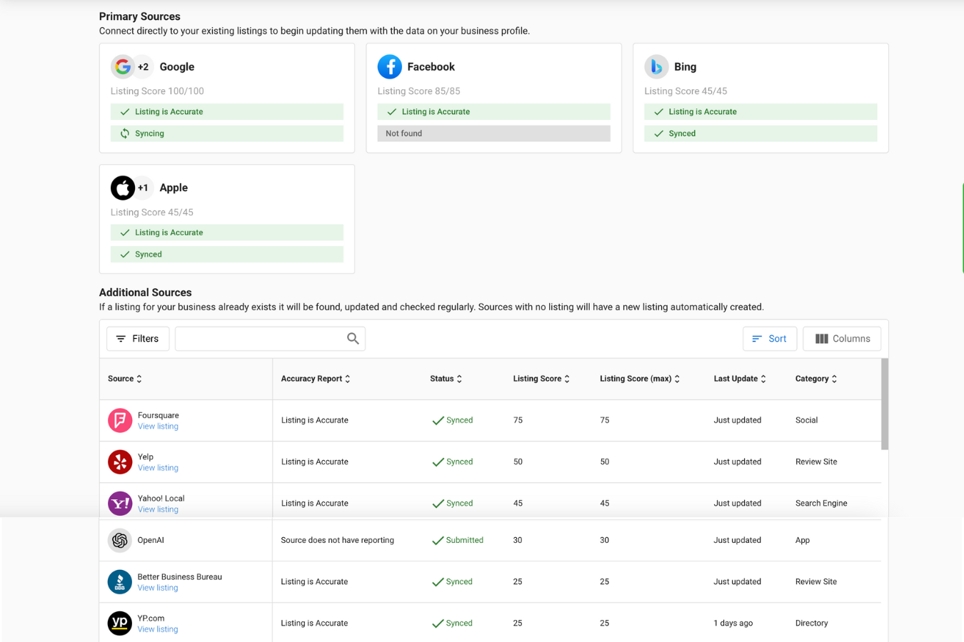 Listings Management software on desktop